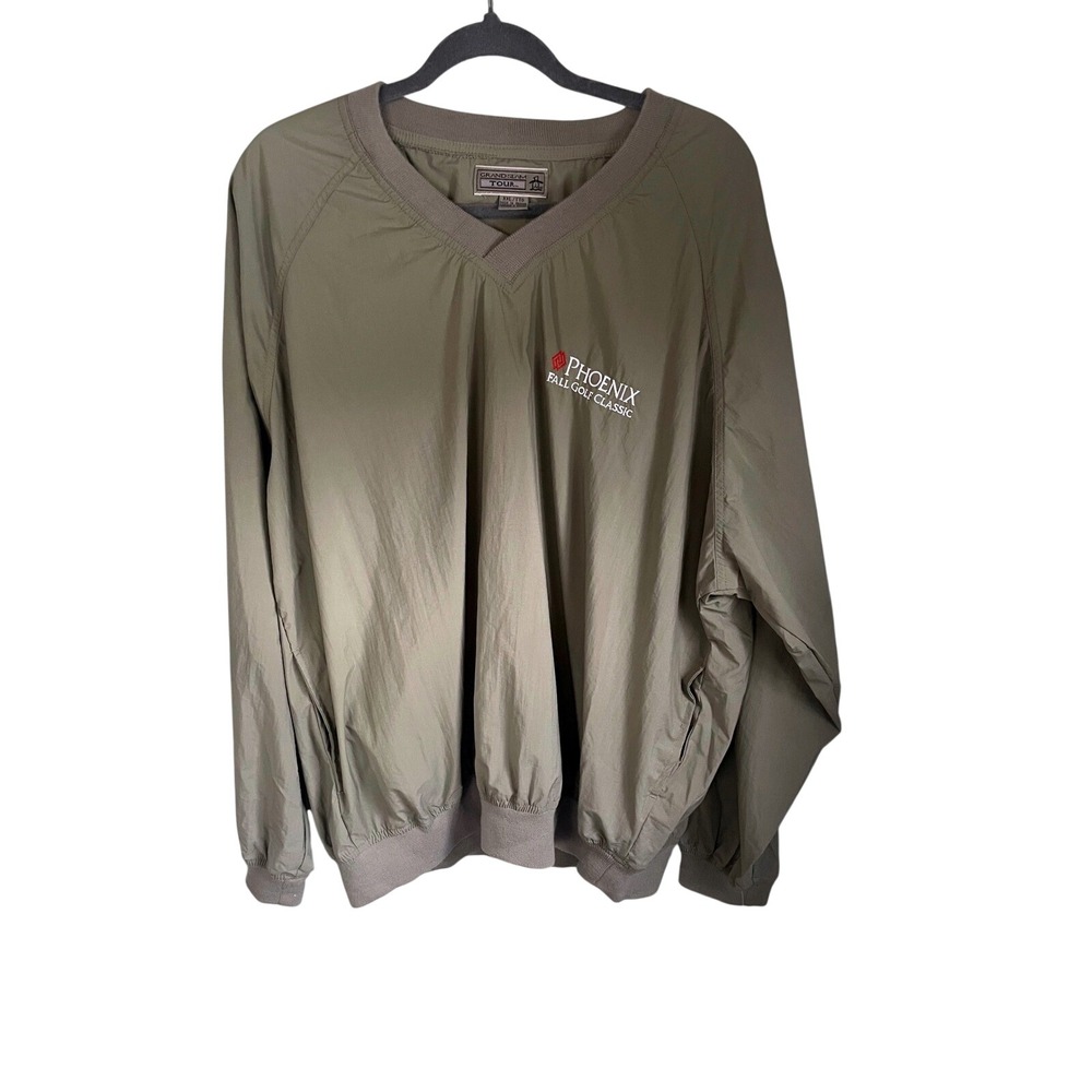 Vtg 90s Grand Slam Tour Mens‎ XXL V-Neck Windshirt Phoenix Fall Golf  Khaki NWT